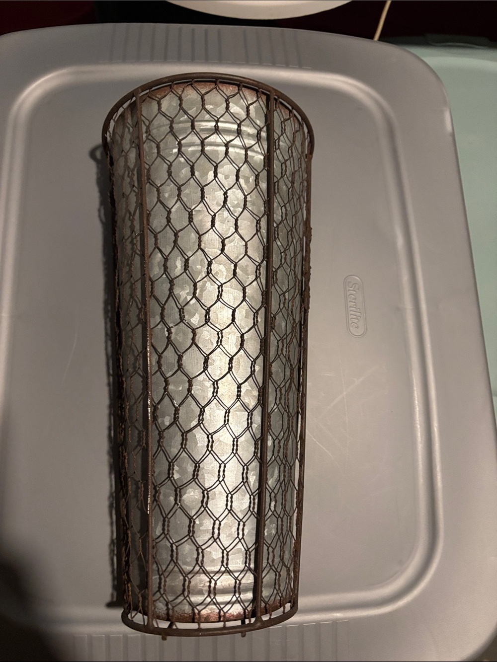 The Spring Shop Brown Wire Mesh Cylinder Vase Holder